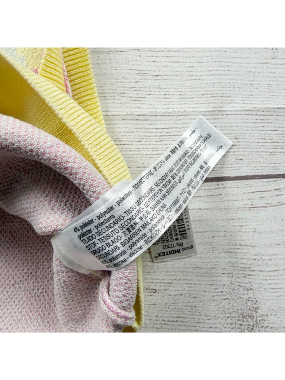 Zara Girls Sweater Vest Pastel Knit Sleeveless Pullover Yellow Trim M - Picture 3 of 4